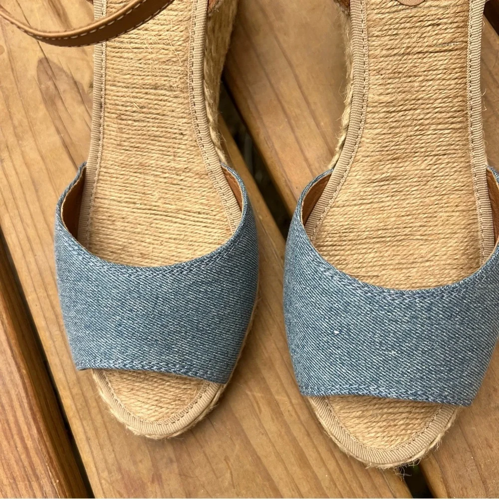 Lucky Brand wedge denim ankle strap sandal